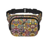 Ethnic Circles Floral Pattern Fanny Packs for Women Men, Fashion Waist Packs for Workout Running Traveling Hiking