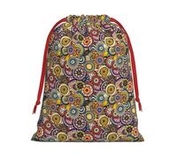 Ethnic Circles Floral Pattern Print Comfort Drawstring Gift Convenient Bags Reusable Holiday Party Daily Organization