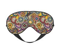 Ethnic Circles Floral Pattern Print Comfortable Eye Mask Full Coverage Lightweight Men Women Outdoor Travel Relaxation