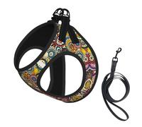 Ethnic Circles Floral Pattern Print Dog Harness Puppy Harnesses Leash Set Reflective