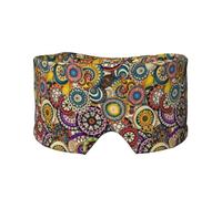 Ethnic Circles Floral Pattern Print Eye and Ear Muffs Blackout Sleeping Noise Blocking Ear for Adults Kids Men Women