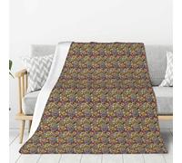 Ethnic Circles Floral Pattern Print Lightweight Warm Blanket Soft Thick Blankets Bedroom Camping Living Room Traveling