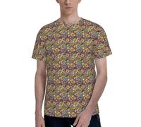 Ethnic Circles Floral Pattern Print Men Short Sleeve Crew Neck T-Shirt Stylish Casual Summer Various Occasions Wear Black