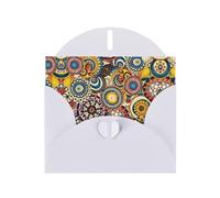 Ethnic Circles Floral Pattern Printing Holiday Love Buckle Pearl Paper Bulk With Envelopes Greeting, Thinking Of You Cards 4 X 6inch