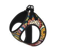 Ethnic Circles Floral Pattern Printing Puppy Summer Vest Harness With Reflective,Dog Accessories For Small Medium Large Dogs And Cats
