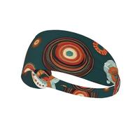 Ethnic Circles Floral Pattern Sports Headband For Men Women Tennis Sweat Band For Workout Sports Headbands Elastic For Running