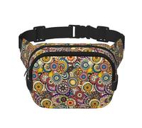 Ethnic Circles Floral Pattern Unisex Fashion Waist Packs, Stylish Fanny Packs for Workouts, Running, Traveling, and Hiking