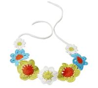 Ethnic Crochet Headband Bohemian Bandanas Headpiece Knitting Flower Tiaras Wide Hairband Women Gypsy Fashion Accessory