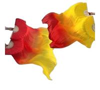 Ethnic dance fan , Long Fans , Belly Dance Hand Made Artificial Silk Long FanGradient Color Show Fan Long Satin Fan Suitable for Square Dance Belly Dance Indian Dance (Color : Color E Right) (Color :