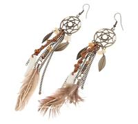 Ethnic Dream Catcher Antique Long Hook Earrings Handmade Tassle Earring Vintage Long Dangle Earrings