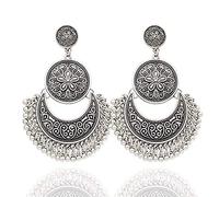 Ethnic Earrings Retro Indian Jhumka Jhumki Drop Earrings Mexico Gypsy Dangle Earring Gold Brocade For Women Studs Set