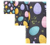 Ethnic Easter Eggs Bath Towel Set of 3 Spring Bath Sheet Hand Towel and Washcloth for Hotel Spa Bathroom