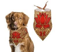 Ethnic Floral Dog Bandana, Soft Breathable Pet Scarf, Personalized Dog Bib Kerchief for Small Medium Large Dogs Cats, Exquisite Pet Neckerchief for Daily Wear, Travel, Party