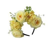 Ethnic Floral Hair Hoop for Cosplay Cultural Adjustable Adults Lightweight Sheer Ribbon Headband