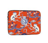 Ethnic Floral Monkey Shockproof Laptop Sleeve 12 Inch, Oxford Fabric Case With Foam Padding, Lightweight Protective Cover For Pad Notebook, Business School Travel Use