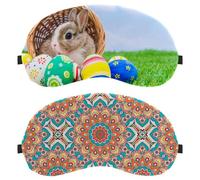 Ethnic Floral Pattern with Mandalas-01 2-Pack Light-Blocking Soft Breathable Sleeping Mask Eye Patch