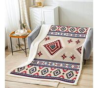 Ethnic Floral Throw Blanket Abstract Geometric Bed Blanket for Kids Girls Room Decor, American Indian Style Blanket for Couch Sofa, Soft and Breathable Fleece Blanket(60 x 80 Inches)