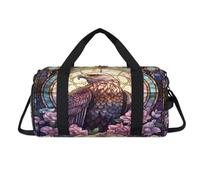 Ethnic Flower Eagles Sport Duffel Bag with Shoes Compartment Overnight Weekender Bags Travel Gym Luggage Organizer for Women Men Kids Girls Boys