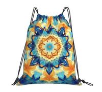 Ethnic Flower Mandala Flower Unisex String Backpack Foldable Gym Sack Large Drawstring Backpack For Picnic Sports Gym
