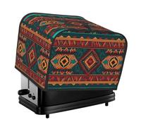 Ethnic Geometric Pattern 4 Slice Toaster Covers Dustproof Splash-Proof Bread Machine Cover Fingerprint Protectors Small Washable Kitchen Appliance Cover Universal Size