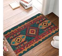 Ethnic Geometric Pattern Door Mat Indoor Outdoor Welcome Mat Resist Dirt Entryway Mat Low Profile Floor Mat Front Doormat Non-Slip Bath Mats Absorbent Flannel Area Rug 24 x 16 in