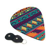 Ethnic Geometric Pattern Guitar Picks 6-Pack - Pick Set (0.46mm / 0.71mm / 0.96mm) Suitable For Guitar And Ukulele Playing
