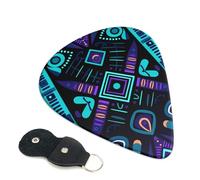 Ethnic Geometric Pattern Guitar Plectrums, 6 Guitar Plectrums, Double Sided Printing, For Acoustic Guitar, Bass, Ukulele, Electric Guitar (0.46 Mm 0.71 Mm 0.96 Mm)