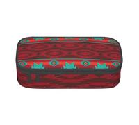 Ethnic Geometric Pattern Print Pencil Bag Pen Case, Large Capacity Stationery Pouch Pencil Holder Desk Organizer for School Office Supplies