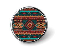 Ethnic Geometric Pattern Round Badge Cute Brooch Hats Jackets Decor Personalized Lapel Pin Clothing Jewelry Accessories for Wedding Party Gift