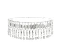 Ethnic Gold Silver Coin Tassel Waist Chains for Women, Dance Beach Party Belly Body Chains,Retro Sexy Dress Jewelry Accessories Adjustable Belt Chains Gift, Adjustable, Metal, No Gemstone