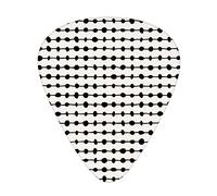 Ethnic Guitar Picks 12 Pack Universal ABS Guitar Picks,Geometric Composition of Dots on Horizontal Lines Abstract Background,for Acoustic and Electric Guitar,Ivory and Black