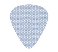 Ethnic Guitar Picks Picks 12 Pack with Thin Box,Geometric al Stylized Historic al Motif in Squares in Sweet Pastel Tone,Special Guitar Plectrums Gift Set for Guitarist, Blue