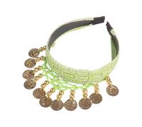 Ethnic Headband with Gold Coin Tassels for Dance Competitions and Traditional Festival Celebration Costume Props Folk Dance Hair Ornament