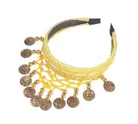Ethnic Headband with Gold Coin Tassels for Dance Competitions and Traditional Festival Celebration Costume Props Folk Dance Hair Ornament