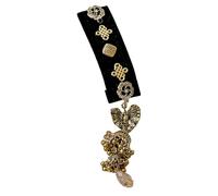 Ethnic Inspired Gold Tassels Hair Clip With Crystal And Pearls Accent Adds A Touch Of Elegances To Any Hairstyle