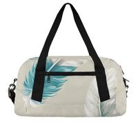 Ethnic line pattern Kids Duffle Bag Boys Girls Small Sport Dance Gym Bag for Overnight Travel Weekender Carry On, Gradient Blue-white, 18.5"L x 9.4"W x 7.8"H