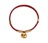 Ethnic Longevity Lock Bells Collar For Cats Crochet Rope Kitten Necklace(Fuyuanbao)