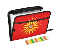 Ethnic Macedonian Flag File Organizer Folder 13 Pockets A4 Letter Size with Zipper Closure for Home Office Travel Expandable Folder with Dividers para guardar documentos