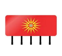 Ethnic Macedonian Flag Wall Key Holder with Mail Organizer & 5 Self-Adhesive Hanging Wall Hook for Kitchen Decor Living Room Doorway