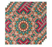 Ethnic Mandala Aztec Cloth Napkins Dinner Table Napkins Set of 4 Washable Reusable Napkin for Party Wedding Cloth Napkins - 20'' x 20''
