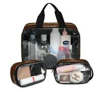 Ethnic Mandala Elephant Travel Makeup Bag for Women Men, African Elephant Translucent Cosmetic Bags 3 Pcs Large Shower Wash Pouch Toiletry Cosmetic Toiletries Organizer