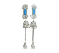 Ethnic Mongolian Inspire Alloy Hair Clip Featuring Tassels And Intricate Rhinestones Detail For Weddings And Festivals