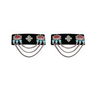 Ethnic Mongolian Inspire Lint Hair Clip Featuring Tassels And Intricate Rhinestones Detail For Weddings And Festivals