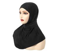Ethnic Muslims Head Hijab for Hot Outdoor Lightweight Turban Caps Breathable for Woman Wedding Supplies Woman Headscarf Muslims Women Inner Hijab Headscarf Caps Full Cover Black