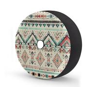 Ethnic Painted Spare Tire Cover with Backup Camera Hole Aztec Pattern Waterproof Wheel Tire Cover Fit for Trailer RV SUV Truck and Many Vehicle 16 Inch