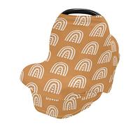 Ethnic Rainbow Boho Baby Car Seat Covers,Nursing Cover Breastfeeding,Scarf Soft Breathable Stretchy Coverage, Carseat Cover for Boys and Girls