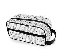 Ethnic Seamless Indian Arrows in Native Style on White Women's Portable Makeup Bag with Side Handle, Zipper Cosmetic Bag, Men's Travel Cosmetic Bag, Toiletry Bag 10 x 4.5 x 4.9 inch