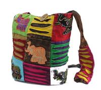 Ethnic Sling Bag Chocolate / Elephant Multicolor