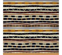 Ethnic Stripes Outdoor Fabric by The Yard,Exotic Tribal Geometric Striped Upholstery Fabric for Chairs,Traditional Fabric for DIY Projects,1 Yard,(L92*W150cm) Orange Cream