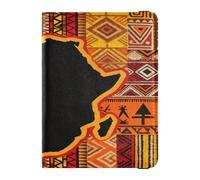 Ethnic Style African Map Leather passport book holder for travel Vaccine Case Protector Cover Passport Cover Holder Wallet Case for women Waterproof